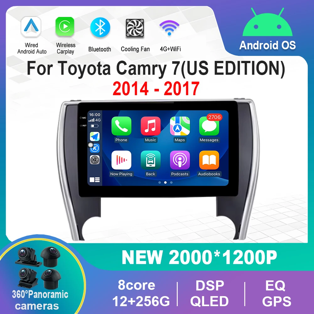 

Radio Multimedia Player Android Car System 10'' for Toyota Camry 7 (US EDITION) 2014 - 2017 WiFi DSP Stereo GPS Navi IPS Screen