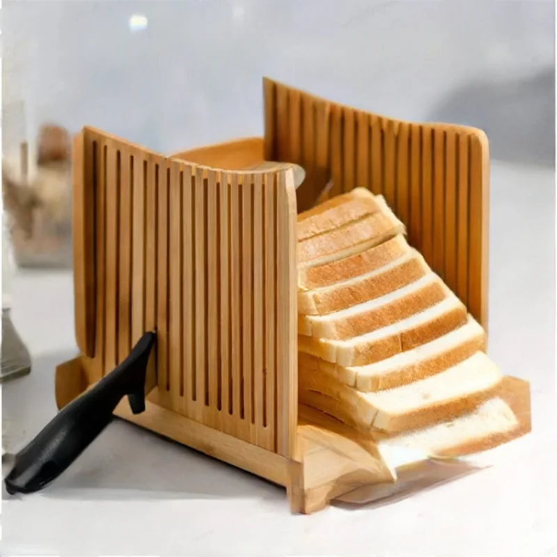 Bamboo Creative Household Toast Splitter European Style Wooden Bread Ham Slicer