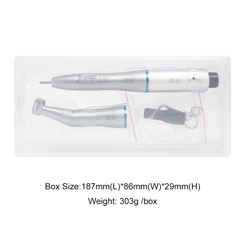 Dental Low Speed Handpiece Press Button Contra Angle 1:1 E-type 2/4 Holes Air Motor With Internal Water Cooling System