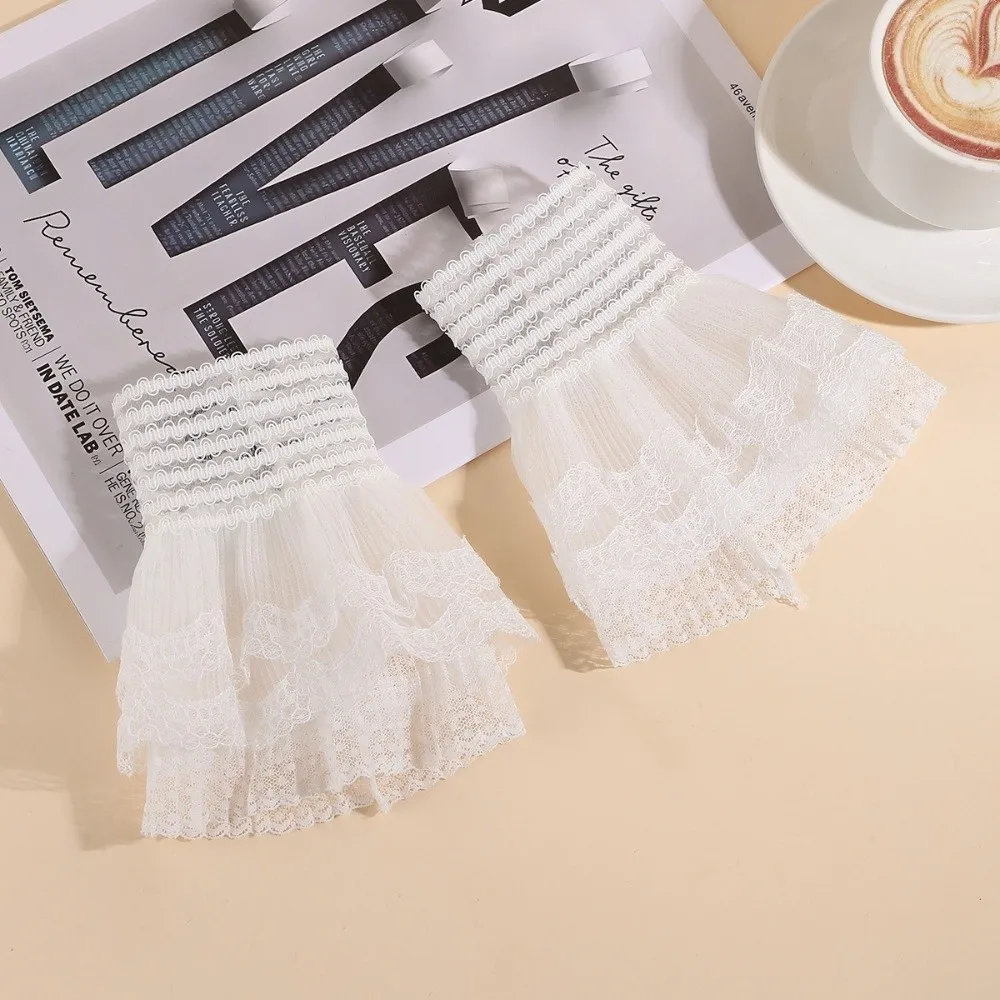 

Эластичные съемные рукава-манжеты для платьев и свитеров, декоративные, с защитой от солнца, имитация рукавов, аксессуар для костюма, милые кружевные манжеты для женщин