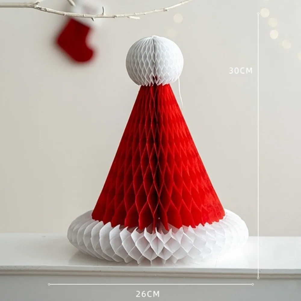 Árbol de Navidad de papel con diseño de panal de abeja, plegable, de papel celular, para colgar, decoración navideña, manualidades de papel en 3D, reutilizable.