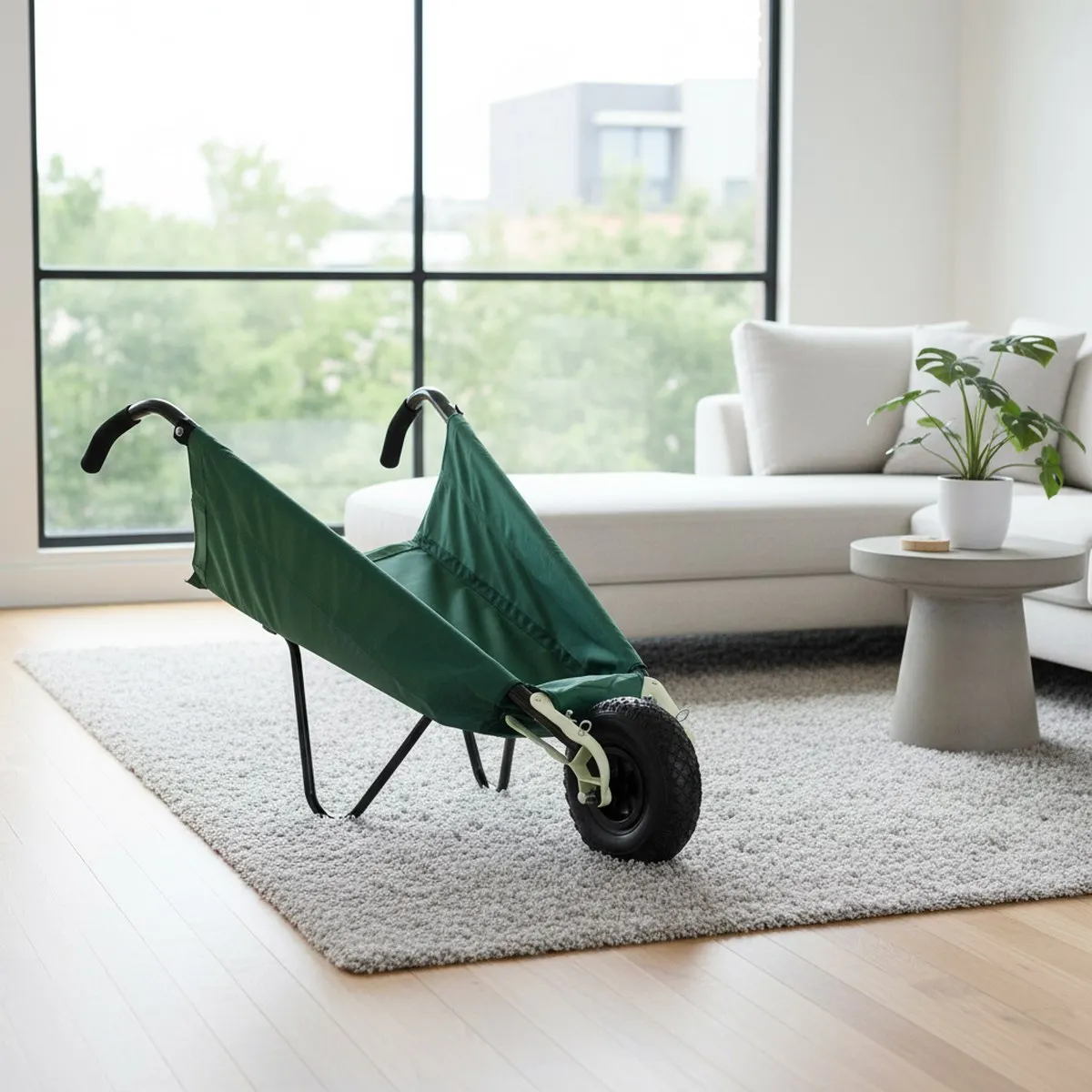 Collapsible Outdoor Wagon Foldable Gardening Trolley Easy Carry Handle
