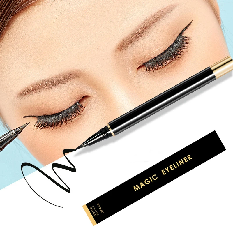 New Self-adhesive Eyeliner Pen False Eyelashes Three-in-one Sticky Eyeliner Liquid Soft Hair Brush Head Glue-free