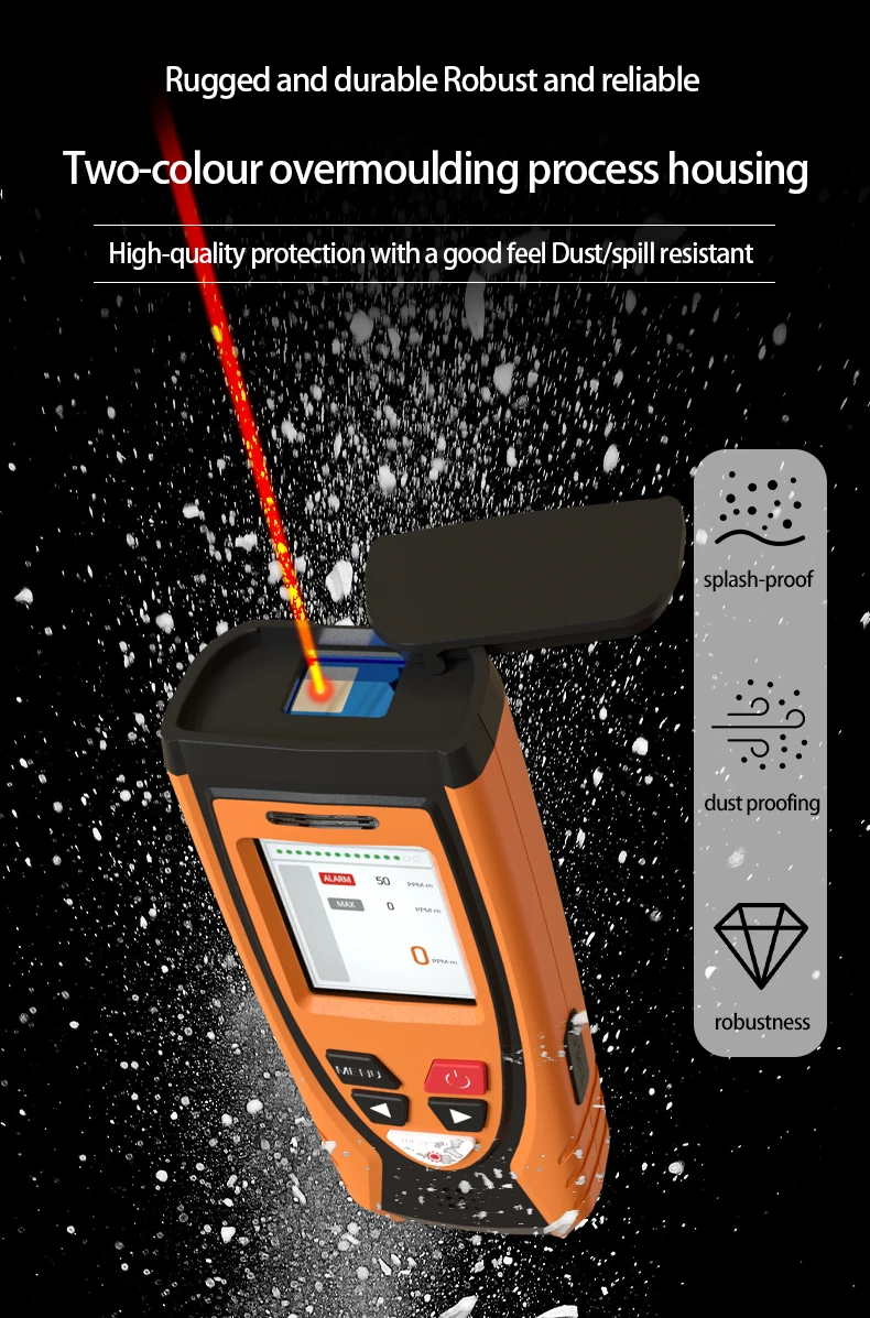Aikesi Portabel YC-20 Laser Metana Kebocoran Instrumen Jarak Jauh Detektor Konsentrasi Gas Metana Genggam Detektor Laser CH4