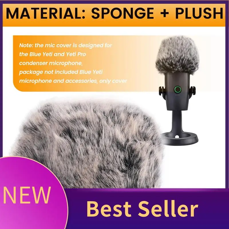 

M07K-Mic Cover Sponge Microphone Windscreen For Blue Yeti, Yeti Pro Condenser Microphone (Sponge And Furry Windscreen, 2 Pack)