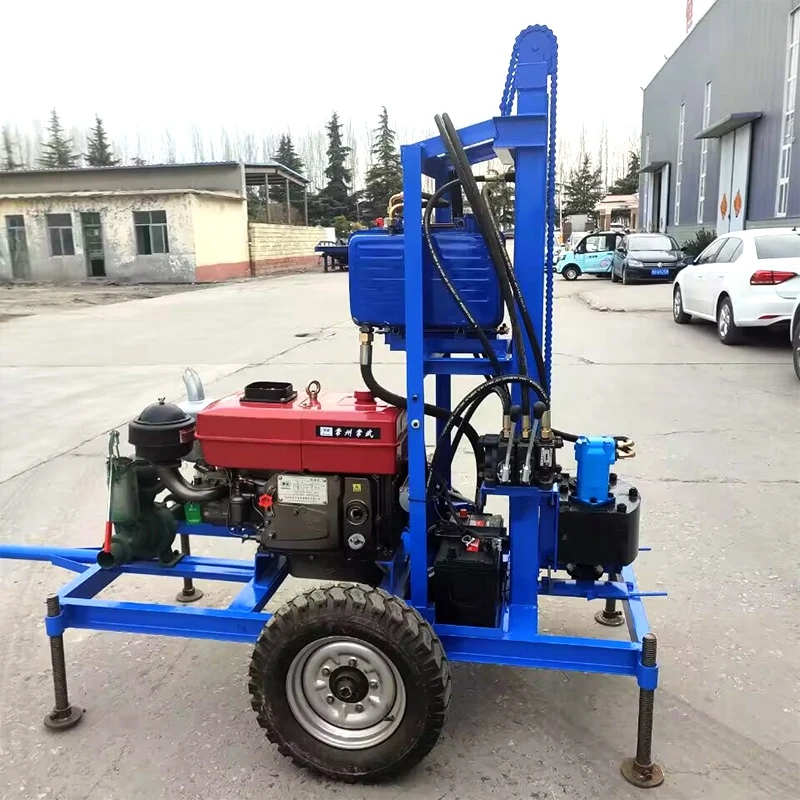 

Customized High Efficiency Hydraulic Water Well Drilling Rig Diesel 25HP 100m Crawler Portable Flexible Mobile Drilling