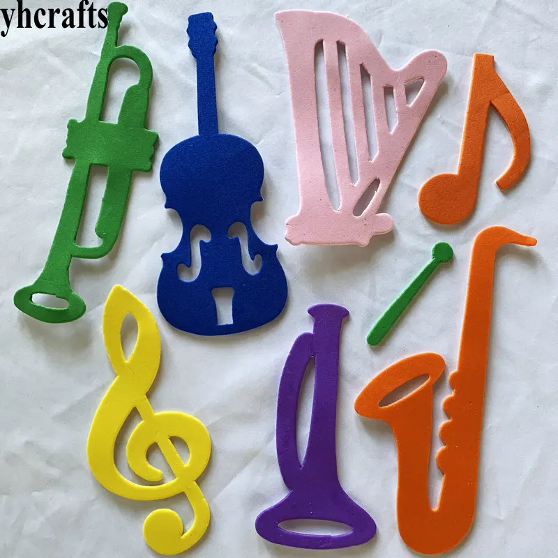 Pegatinas de espuma para instrumentos musicales, adhesivos para notas musicales, juguetes educativos de aprendizaje temprano, manualidades de jardín