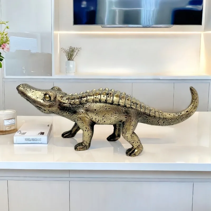 Crocodile Statue Resin Crocodile Office Desktop Decoration Creative Cute Sculpture Home Decoration