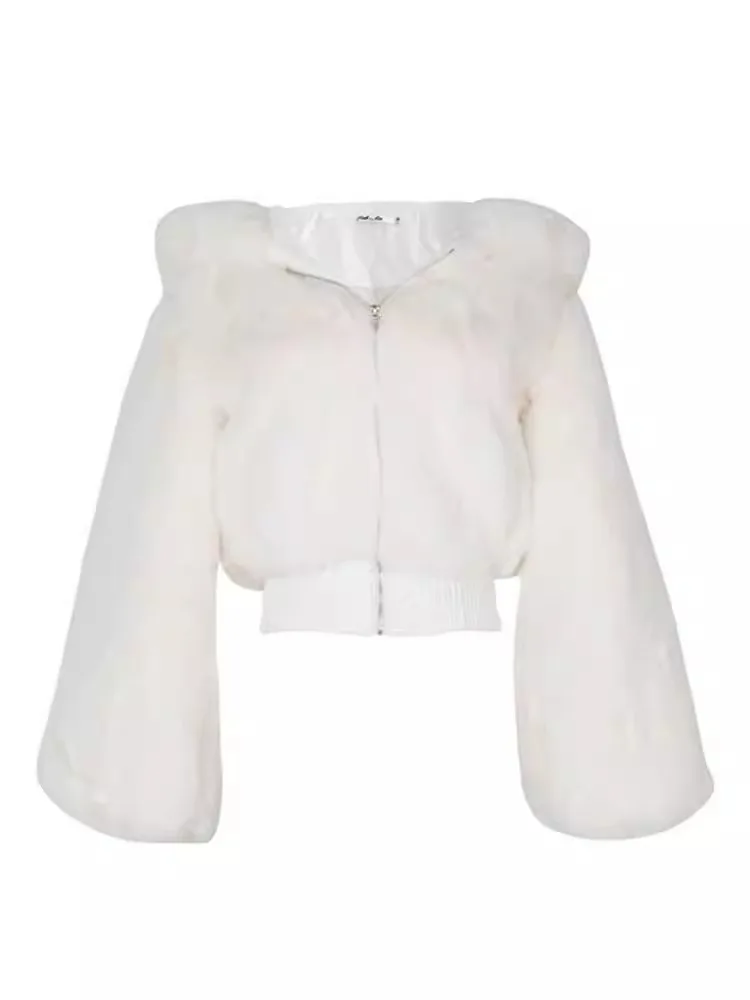 

Women's Thiened Warmth Rabbit Fur ort Cotton Jaet Coat Hooded Sweatirt Sle Autumn Winter Faion Outerwear Coat
