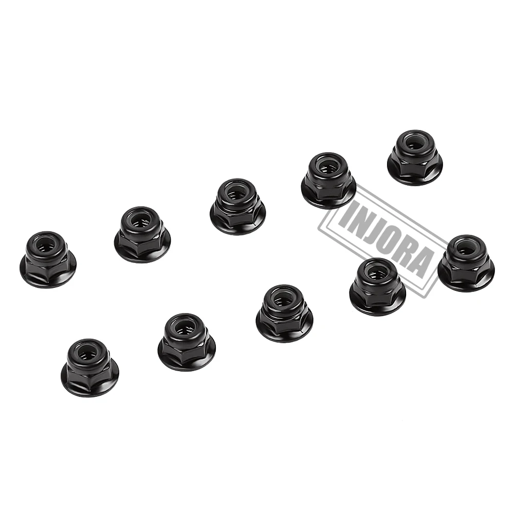 INJORA Metal M4 Wheel Lock Nuts for 1/10 RC Car Crawler Axial SCX10 90046 Capra AXI03007 TRX4 TRX6 Redcat Gen8 MST CFX