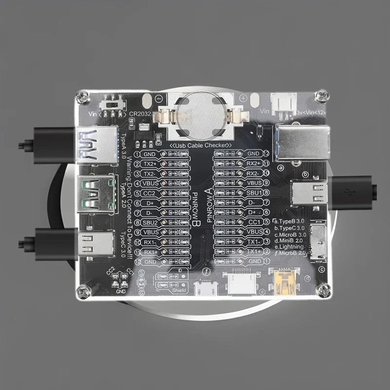 

Плата обнаружения USB-кабеля для передачи данных Тестер кабелей USB-C Короткое включение-выключение Переключение Type-C Micro A Тип B Источник питания Электроника
