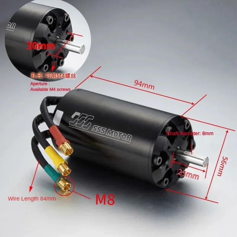 TFL-SSS 5694 KV600/800/1000/1200 6-pole Inner Rotor Water-cooled Brushless Motor for Model Car Ship Aircraft