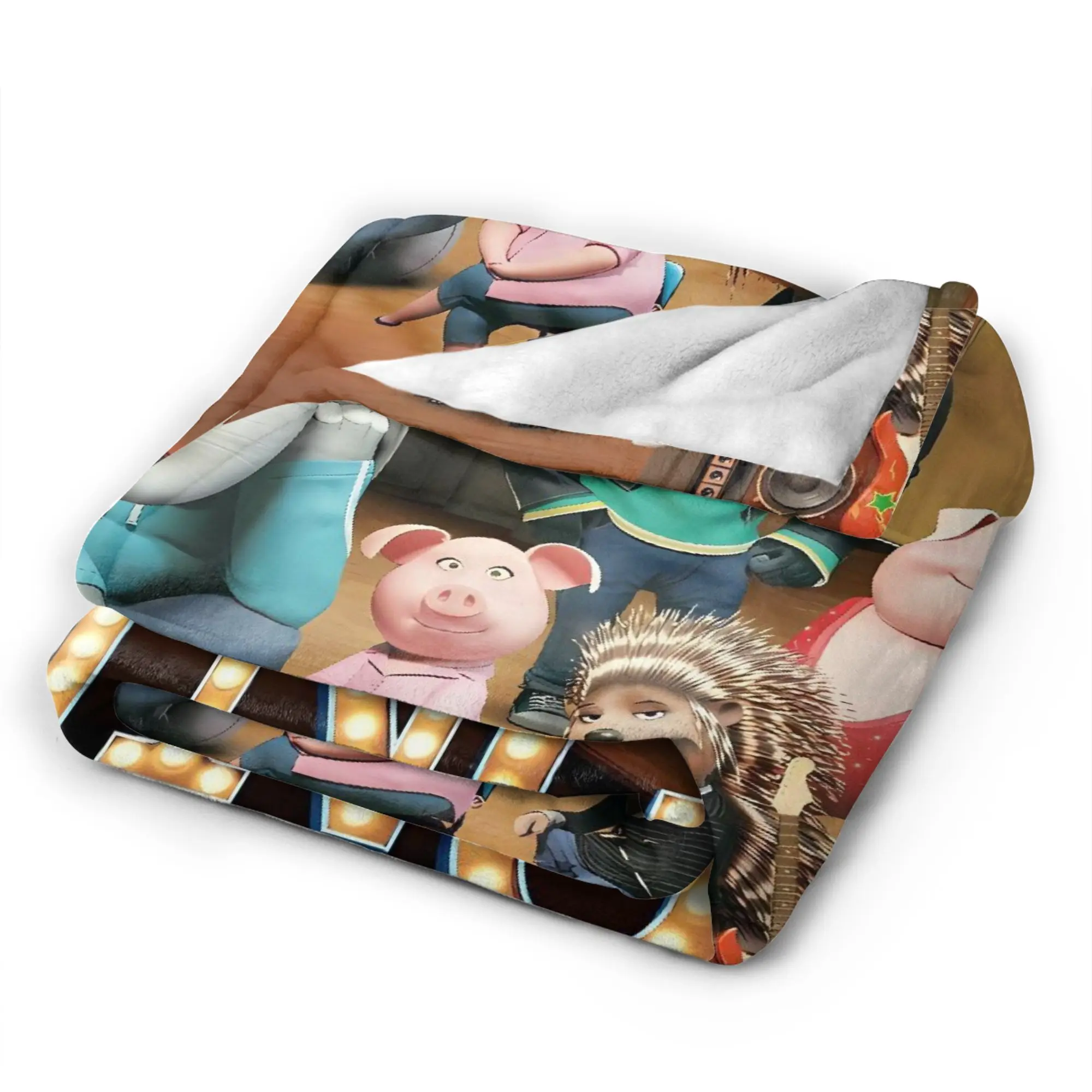 Sing Movie Characters Blankets Quality Soft  Throw Blanket Autumn Kids Couch Chair Sofa Bed Novelty Bedspread