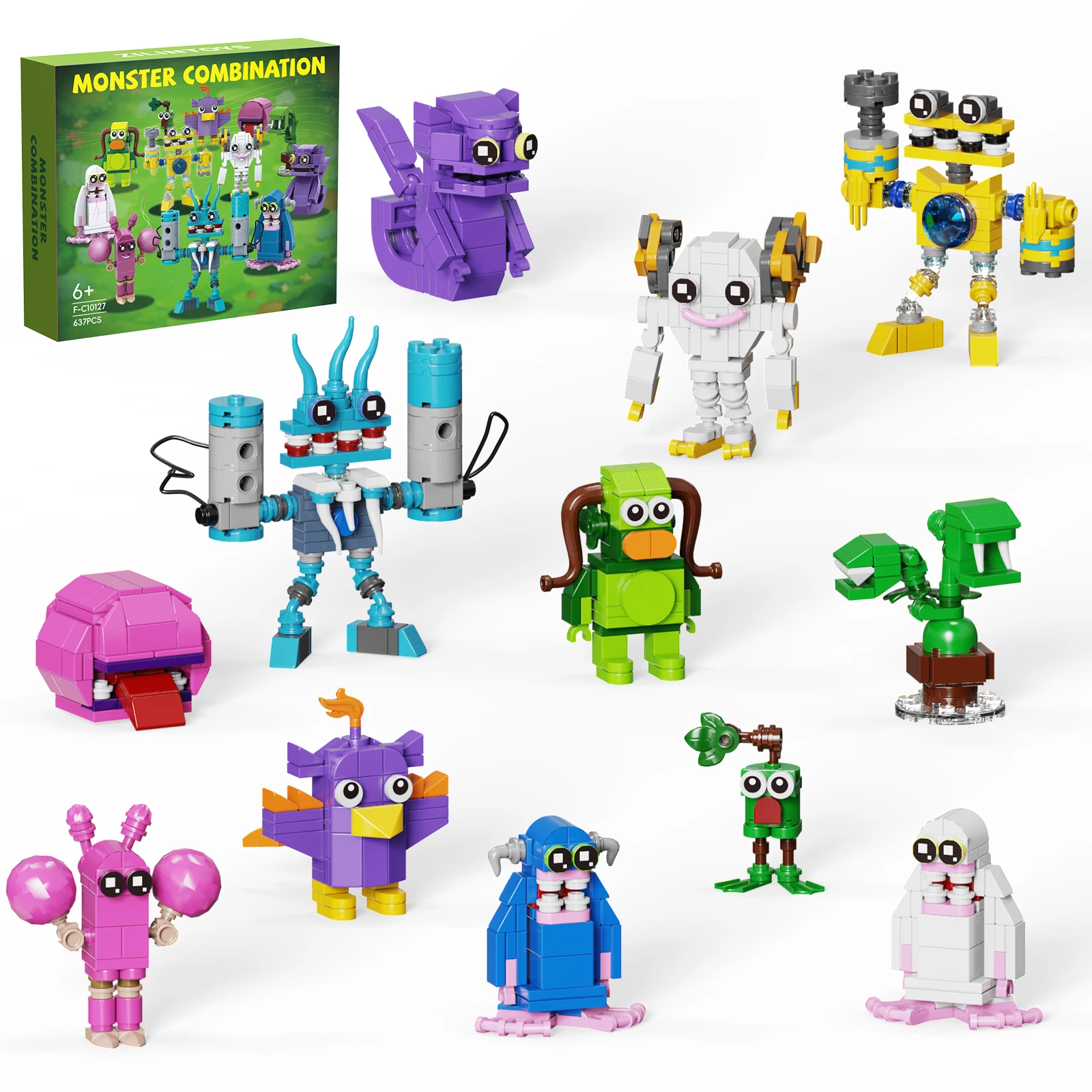 New 12in1 My Singing Chorus Monsters Building Blocks Cute Wubbox Robot mecha Monsters Figures Model Bricks Gifts for Kid Adult