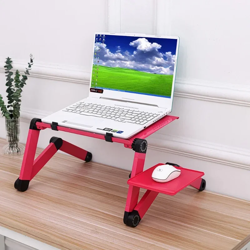 360 °Height Adjustment Folding Laptop for Bed Office Dormitory Sofa Standing Table with Fan Cooling USB Study Writing Lazy Desk