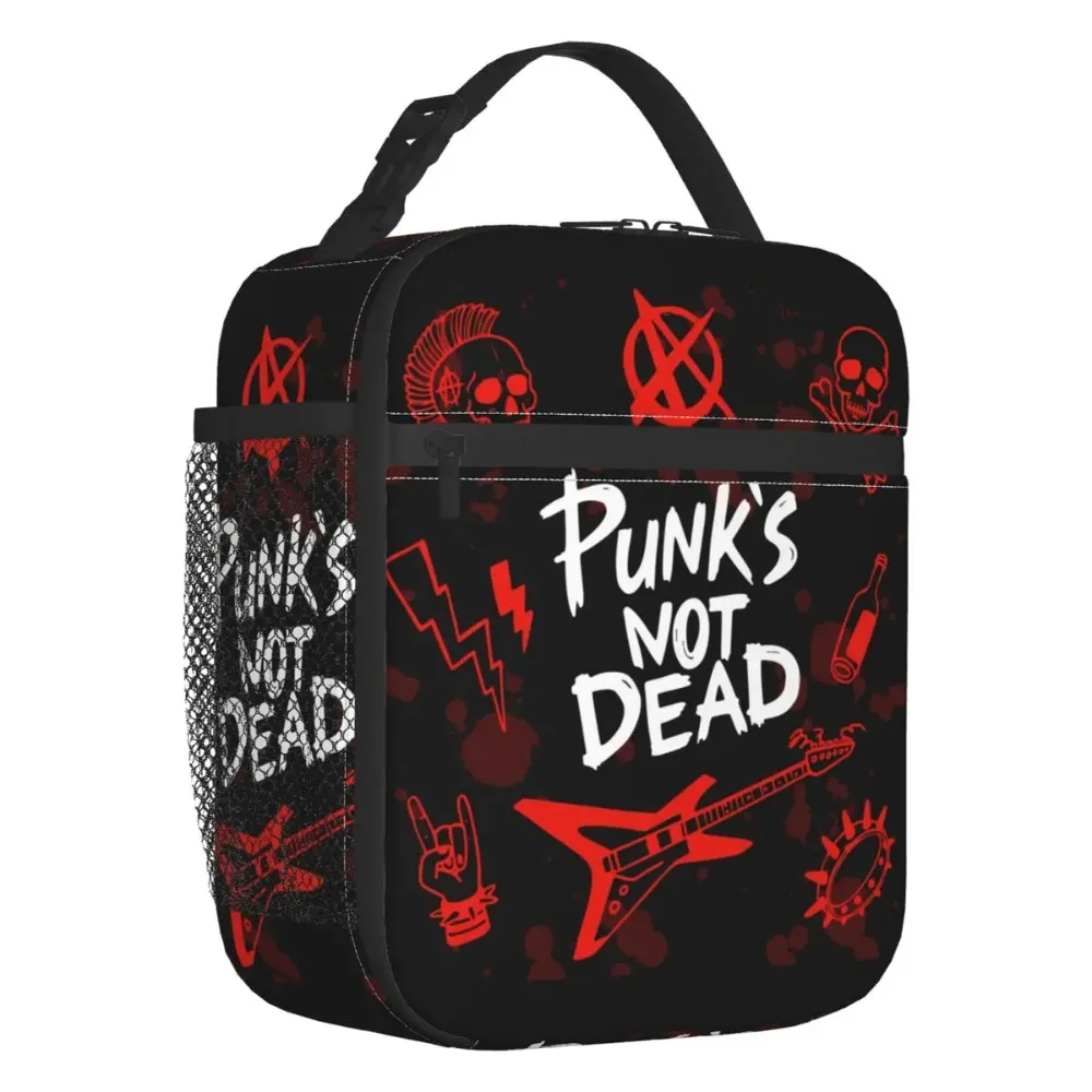 Heavy Metal Not Dead Insulated Lunch Tote Bag Punks Rock Music Portable Thermal Cooler Food Lunch Box Outdoor Camping Travel