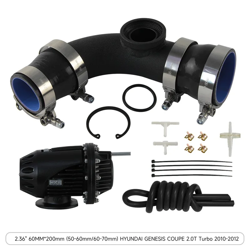SSQV IV Blow Off Valve & 90 Degree Hose Adapter & Clamp for Hyundai Genesis Coupe 2.0T 2010-2012