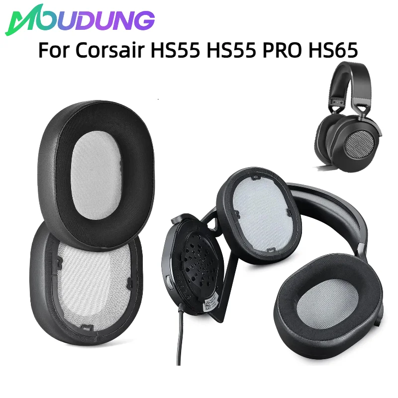 

For Corsair HS55 HS55 PRO HS65 Sponge Cover Breathable Leather Mesh Ear Cover Protective Cover Headset Replacement