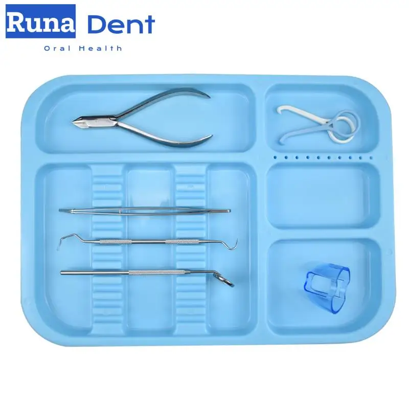 Dental Instruments Tray Split Segregated Placed Trays 135 Degree Autoclavable Storage Tweezer Clinic Lab Equipment