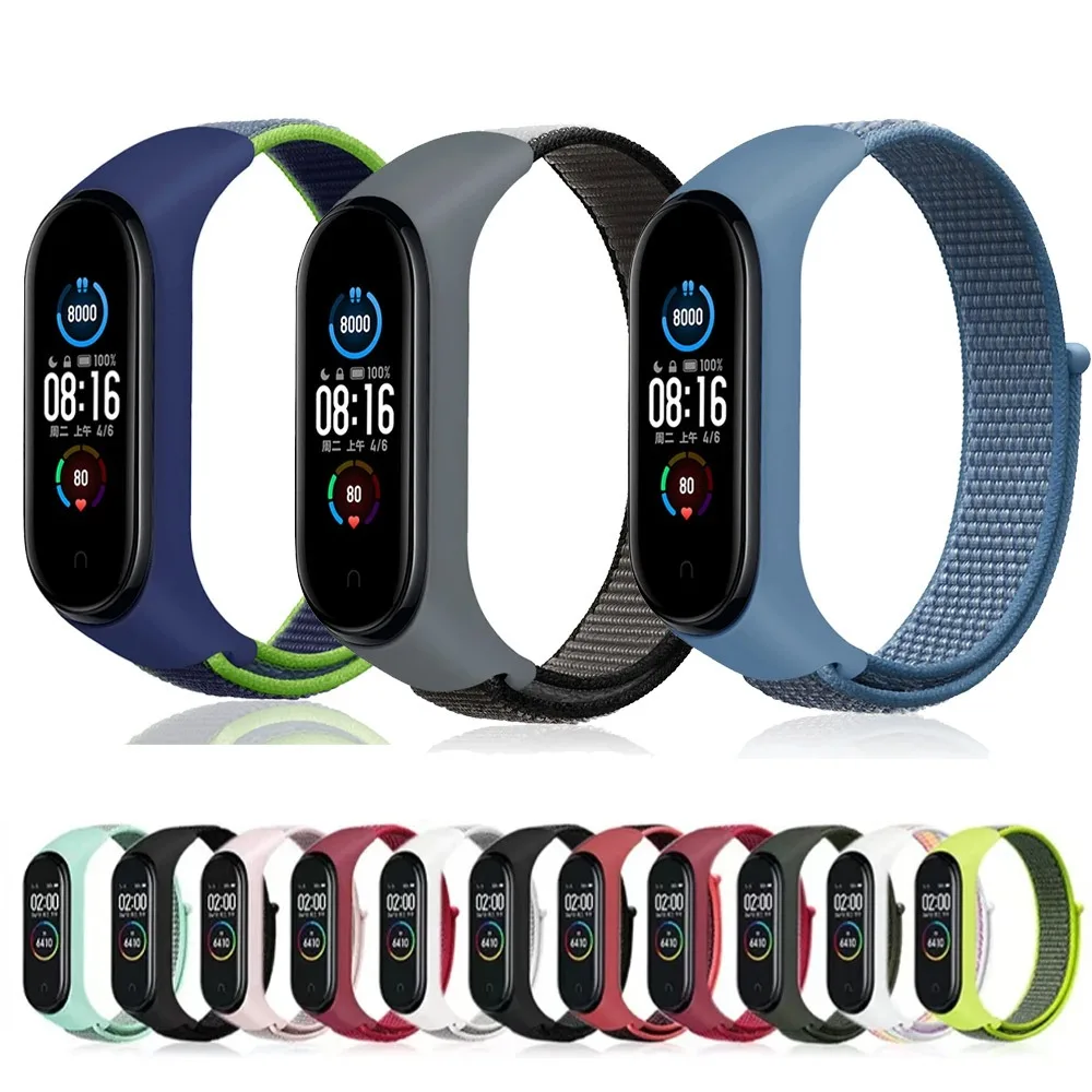 حزام نايلون لـ Xiaomi Mi Band 7 6 5 4 3 Smartwatch مريح للتنفس معصمه لـ Xiaomi Mi Band 7 6 5 4 3 حزام سوار #1