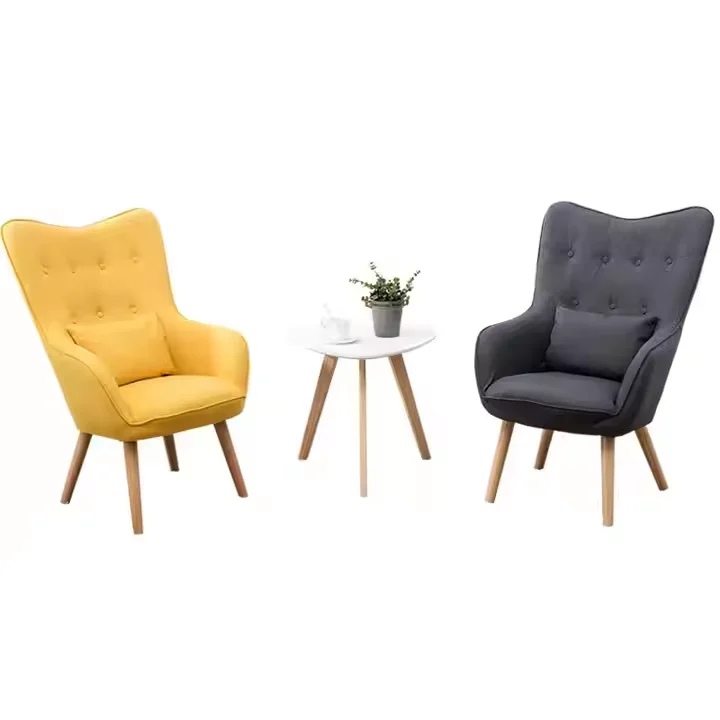 

Modern Tufted Velvet Lounge Chair with Wooden Arms Soft Home Office Armchair for Casual Living Room or Hotel Bar