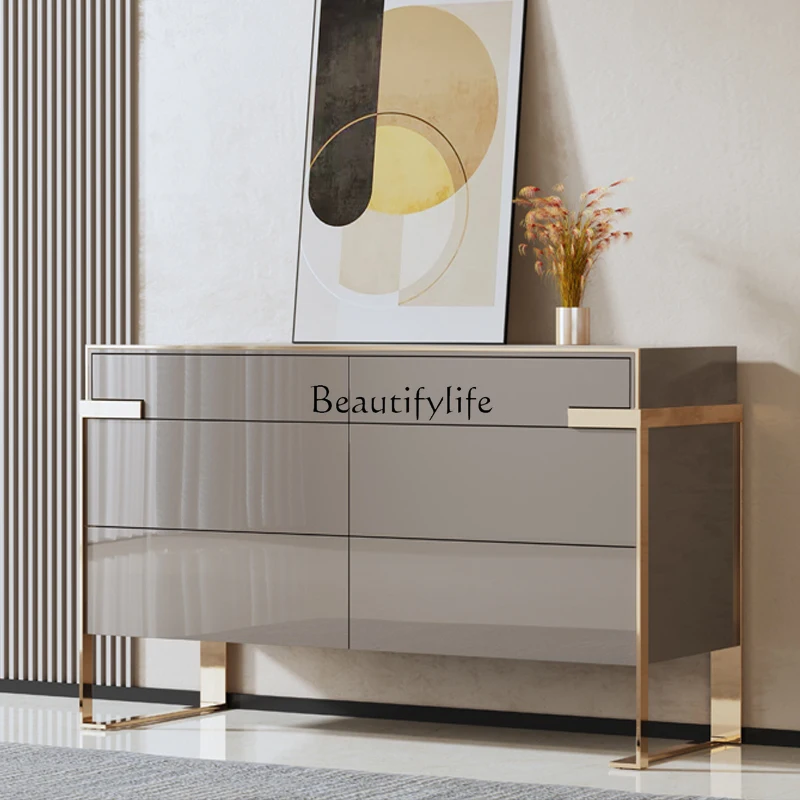 

5Italian light luxury living room home decoration cabinet simple modern wall storage foyer cabinet