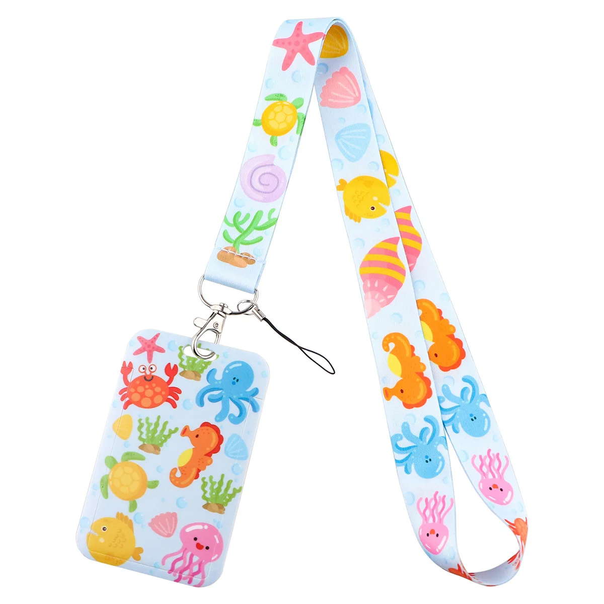 B2239 Cartoon marine organism Lanyard Strap for phone Key Chain ID Card Badge Holder Keychain Hanging Rope Keycord Accessories