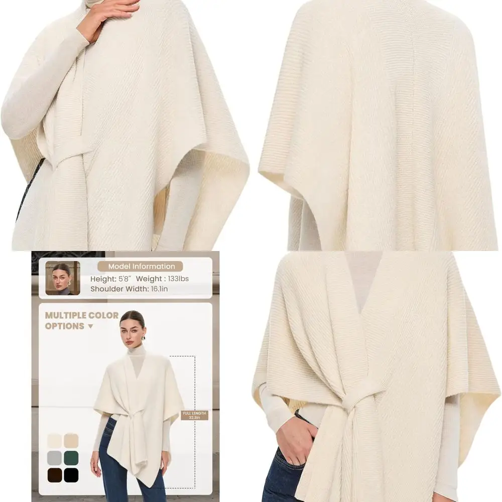 

Casual Women's Shawl Wraps for Fall and Winter: Cozy Knit Ponchos