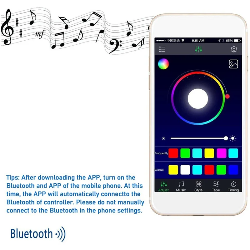 A08F-RGB/RGBW LED Bluetooth Controller RGB LED Strip Light Controller Phone APP Control For 5050 3528 RGB LED Striplights