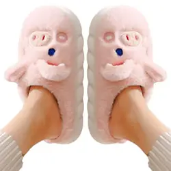 Piggy Slipper Pink Flush Slippers For Women Indoor Animal Slippers For Adults And Kids Cozy And Comfortable Cotton Slippers Pig