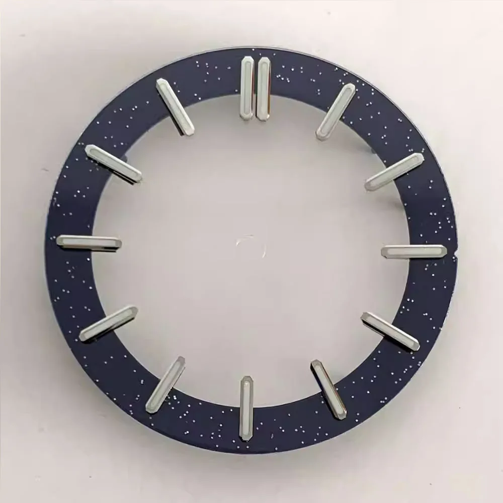 31.8mm Watch Dial Green Luminous Dial for NH70 Movement Round Dials Silver/Rose Nails Watch Face Modified Accessories