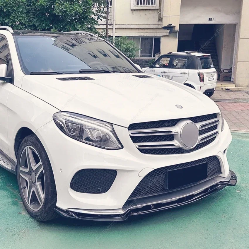 For Mercedes W166 GLE 3Pcs Maxton Style Front Bumper Lip Spoiler Splitter Diffuser AMG GLE450 GLE500 2020-2023 Bodykit Tuning