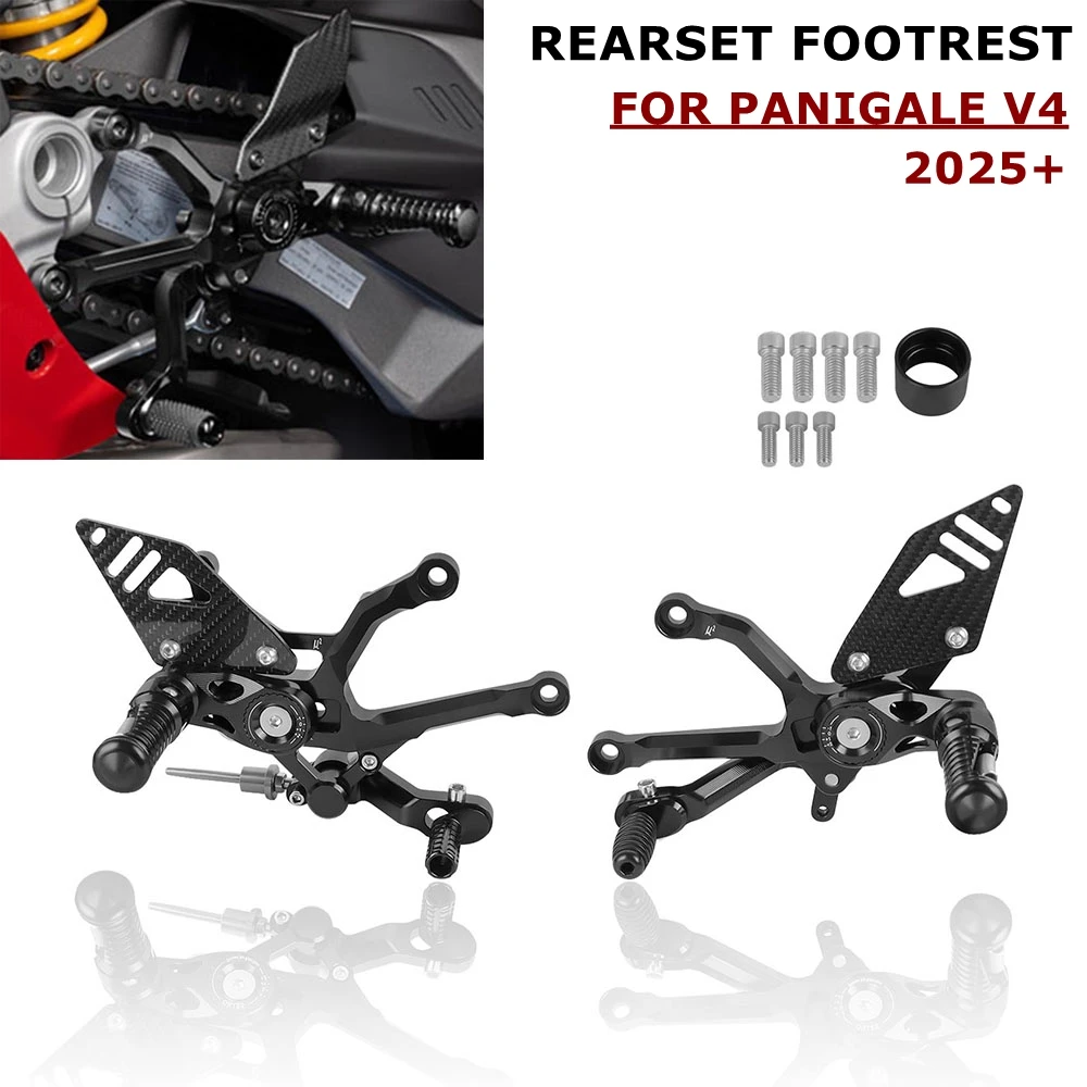 Per Ducati Panigale V4 2025 + Moto Rearset Pedana Set Posteriore Regolabile Pedana Poggiapiedi Pedali Accessori