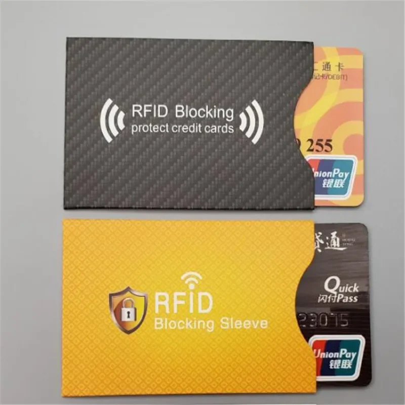 

2 шт., RFID-блокирующие рукава, карты NFC, дебетовая защита для кредитных карт, блокатор, защита от кражи личных данных для мужчин и женщин, чехол для банковских карт