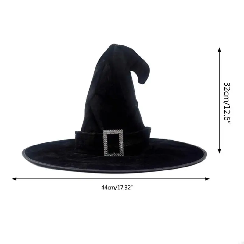 39BB Unisex Halloween Peaked Witch Multi Color Wizard Hat Women Party Cosplay