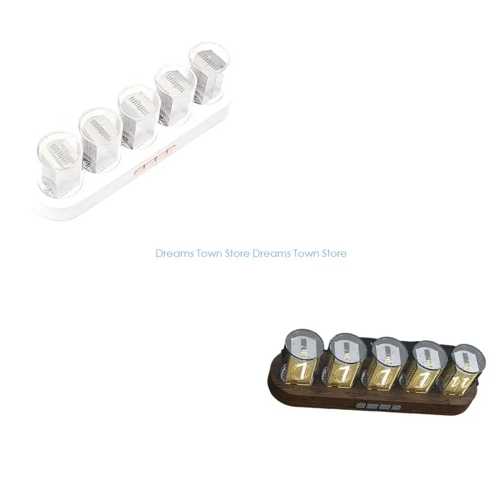 

HX6A Цифровые часы со светящейся трубкой, комплект для винтажного декора комнаты, маленькие цифровые часы, современные