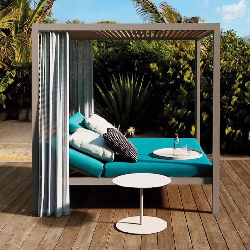 Outdoor Pool Beach Lounger Courtyard Sofa Loungers Resort Hotel Garden Terrace Leisure Awning Gazebo