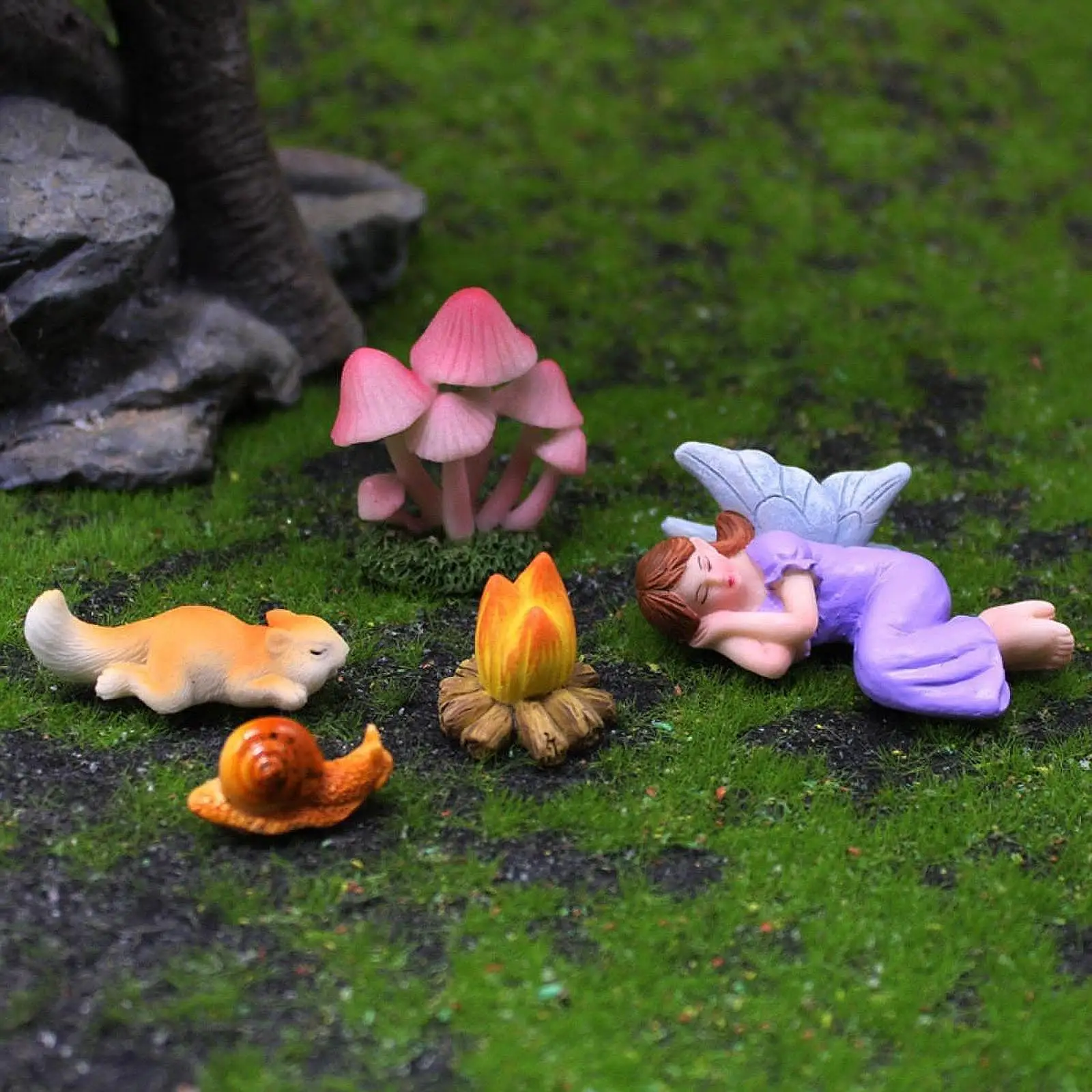 

5 Pieces Miniature Figurines Micro Landscape Decor Creative Flowerpot Decor