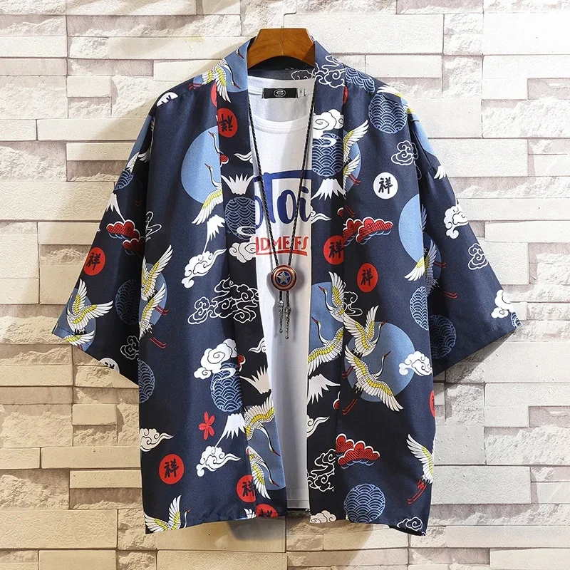 Anime kimono cardigan men Traditional Cardigan men traditional Japanese kimono streetwear samurai costume yukata haori men 11392