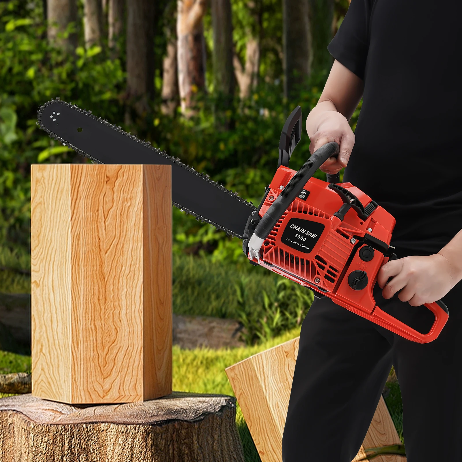 

20 Inches Gasoline Powered Chainsaw 2-Stroke 58cc Gas Engine Chainsaw for Garden Tree Pruning Forest Wood Cutting