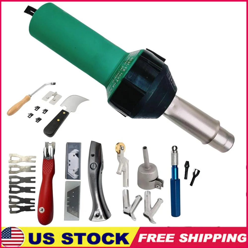 1600W Hot Air Welding Gun Kit Set PVC Vinyl Linoleum Flooring & Thermoplastic Welding Hand Held Heat Tool with Various Nozzles &