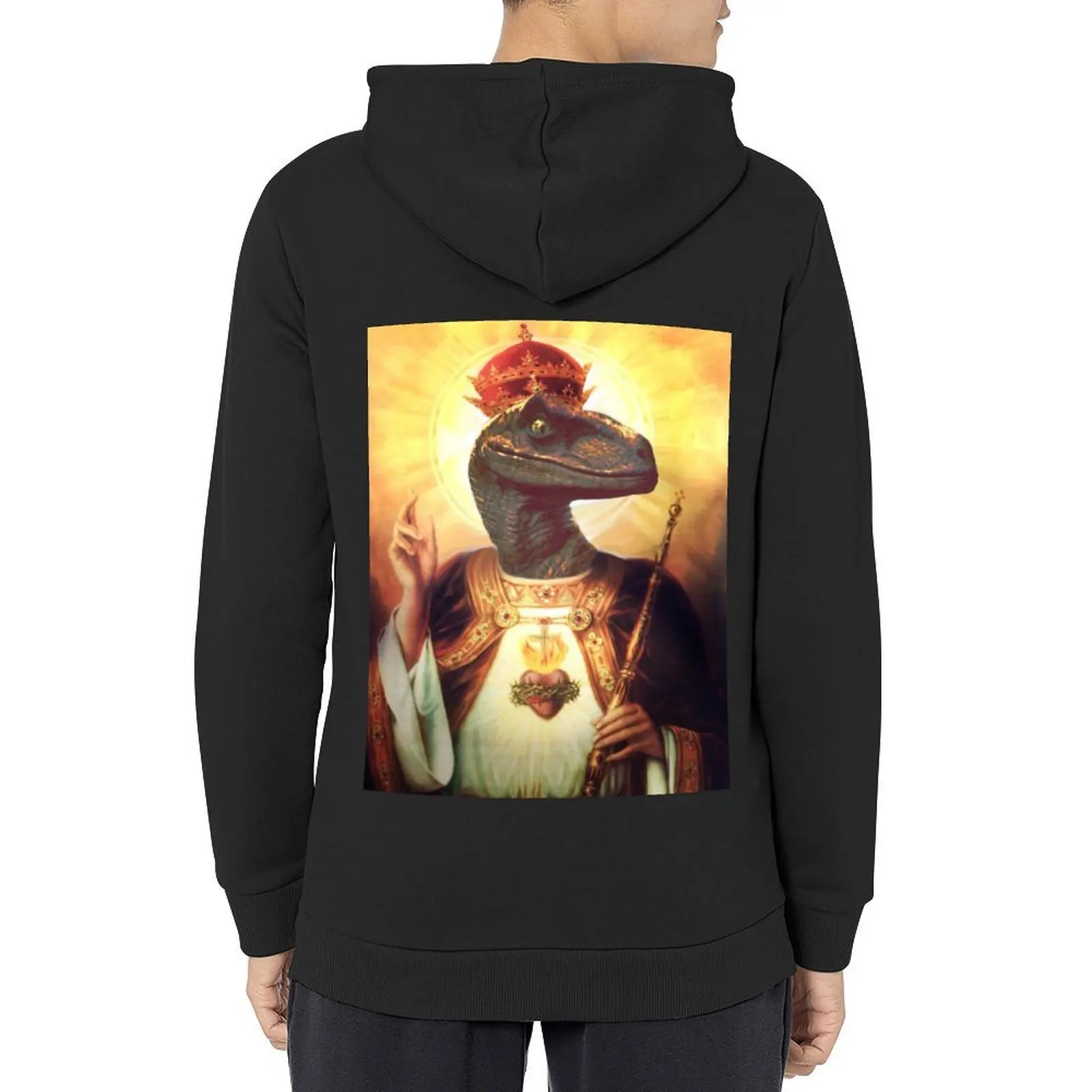 

Raptor jesus Hoodie korean clothes japanese style men wear aesthetic clothing oversized hoodie
