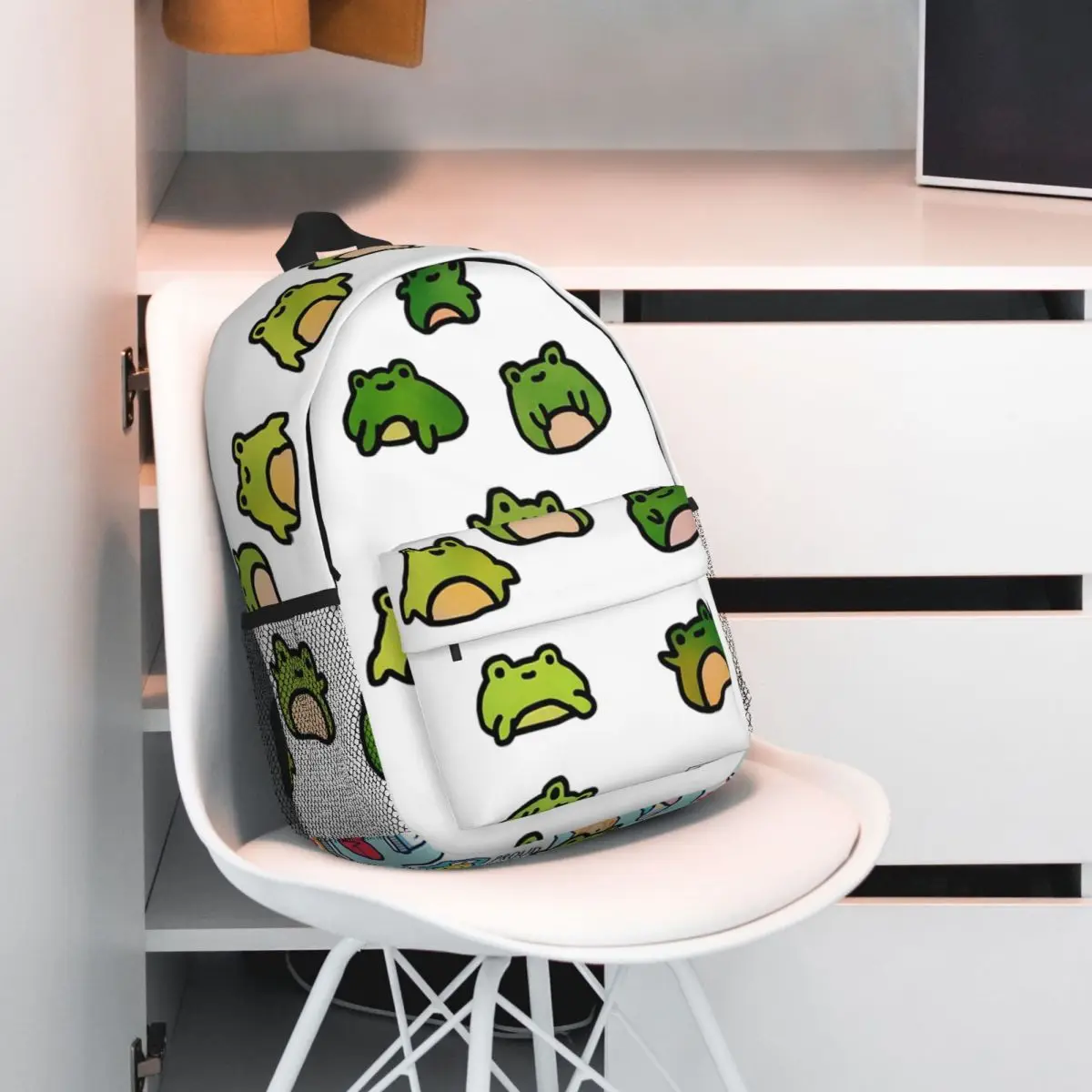 Frogs Doodle Backpacks Teenager Bookbag Cartoon Children School Bags Travel Rucksack Shoulder Bag Large Capacity