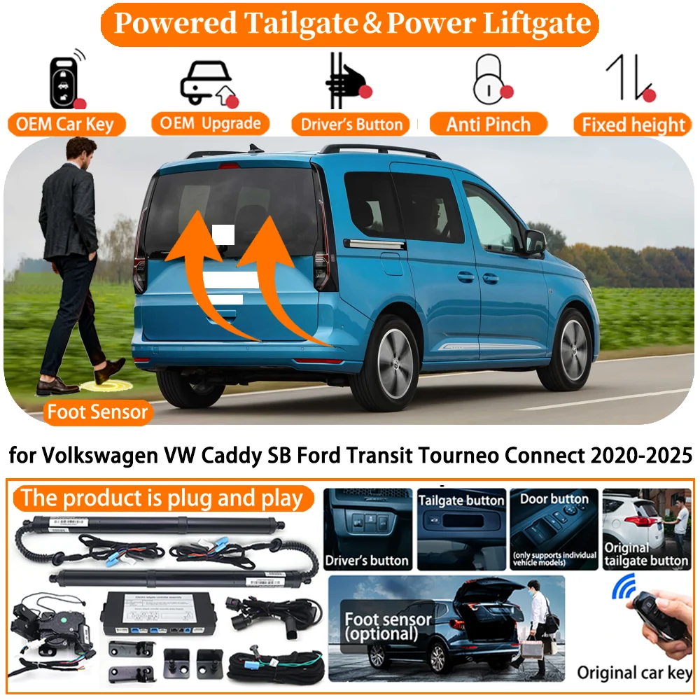 

Powered Tailgate for Volkswagen VW Caddy SB Ford Transit Tourneo Connect 2020-2025 Electric Power Tailgate Tail Gate Lift kit