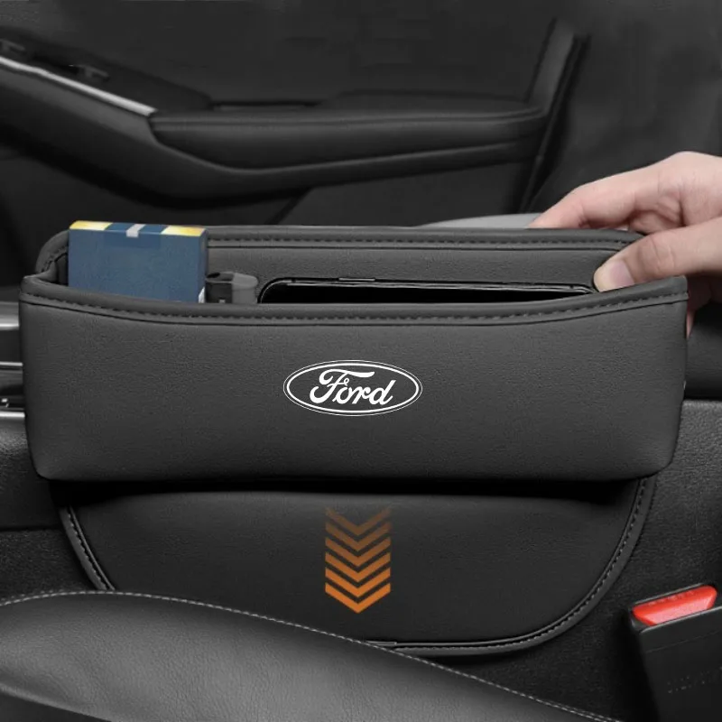 Leather Car Seat Gap Box Filler Side Storage Pocket For Ford Ranger S-Max Focus Galaxy Mondeo Transit Ranger Auto Accessories