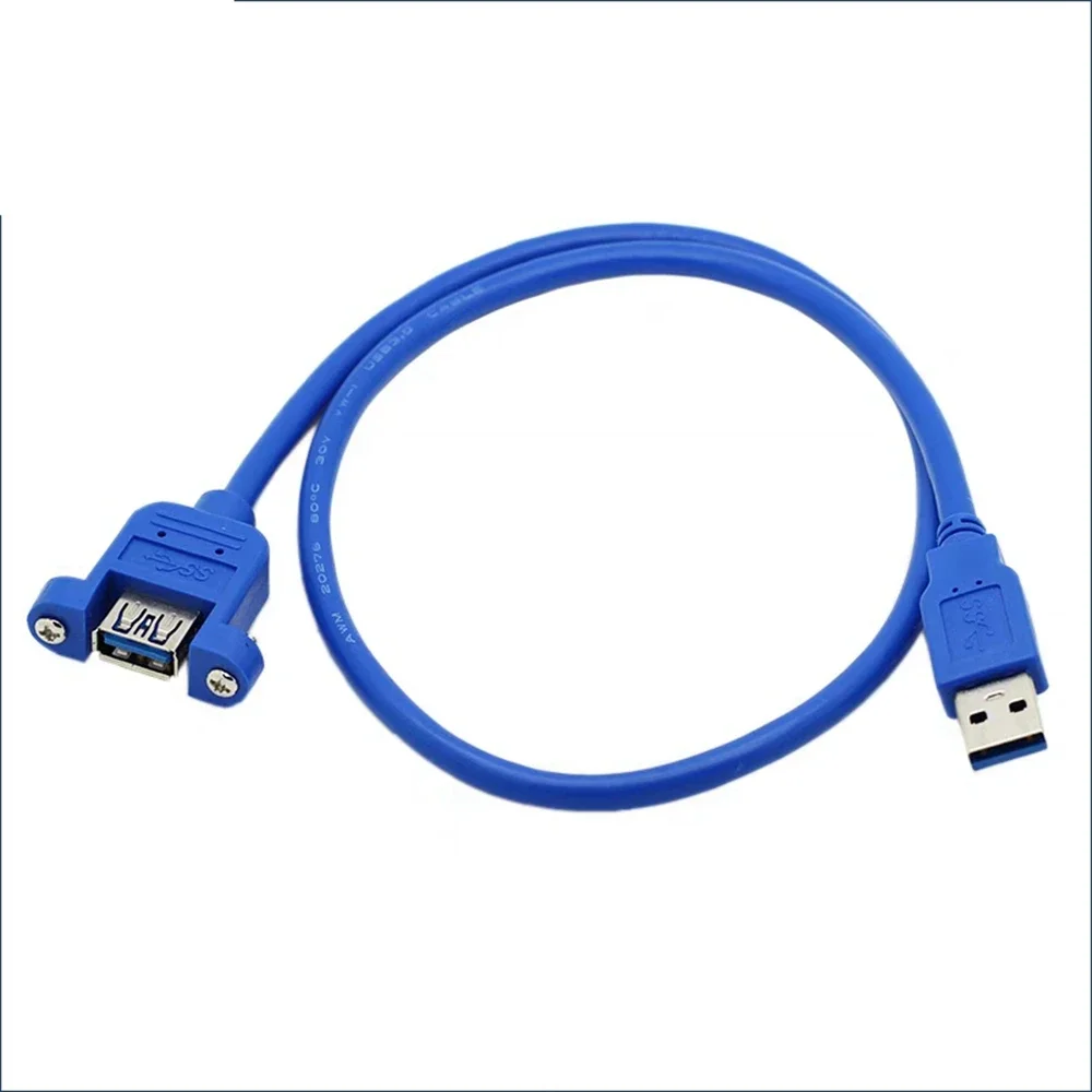 

0.3m-5m pure copper with screw holes USB3.0 male to female extension line can fix data panel for high-speed transmission