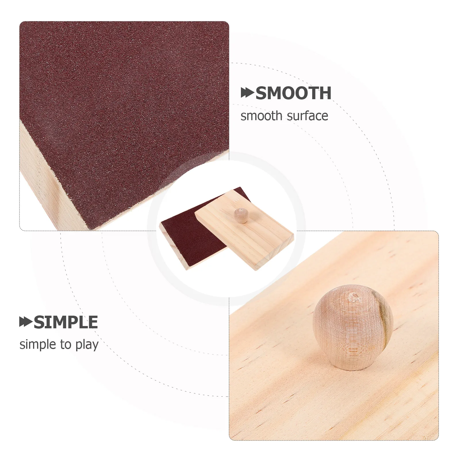 

2Pcs Kids Percussion Instruments Smooth Wood Sand Blocks Musical Toys Educational Plaything Wooden Toy Instruments