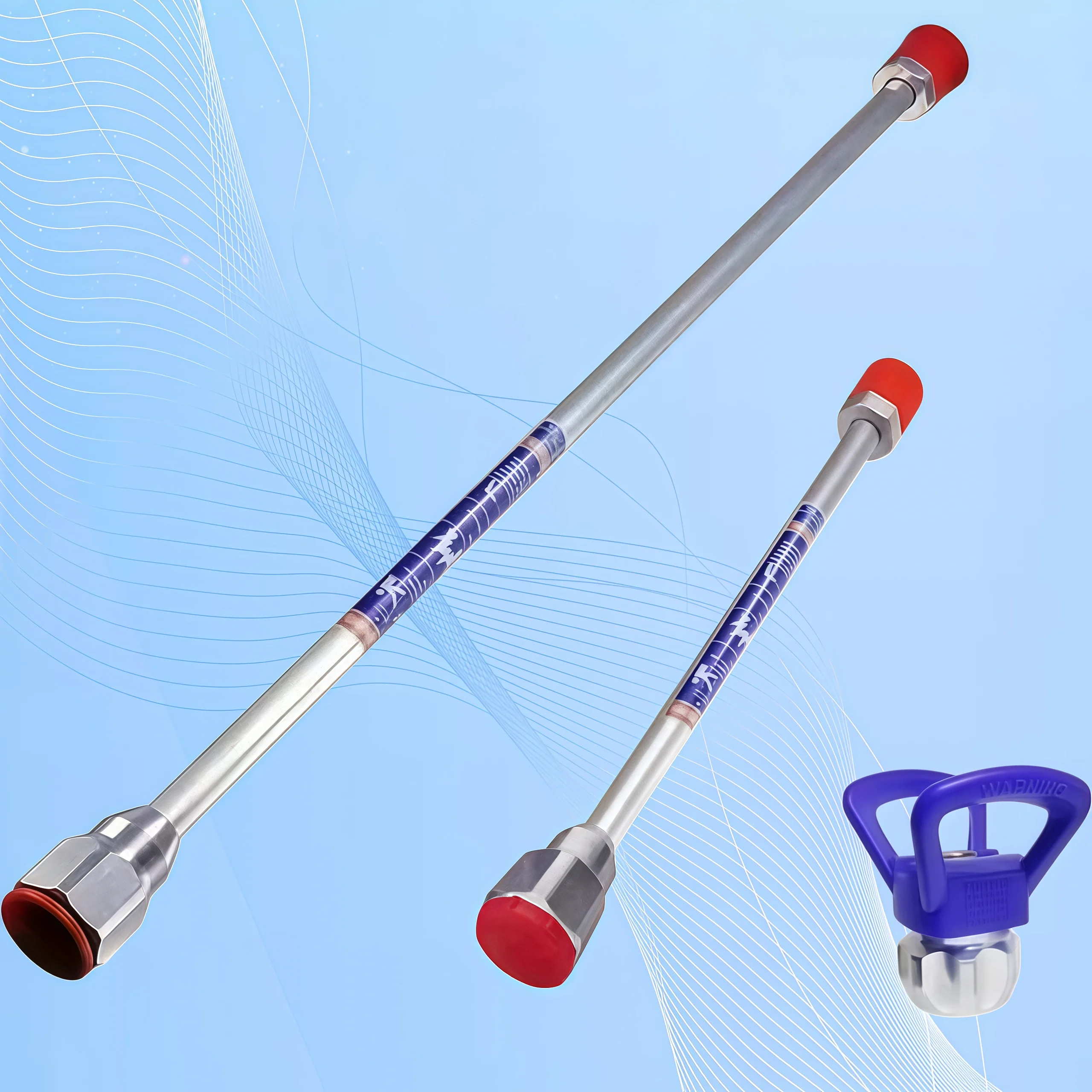 

Airless Paint Sprayer Extension Wand 30cm 50cm Aluminum Spray Gun Extension Rod with Tip Guard Holder for Interior Exterior Wall