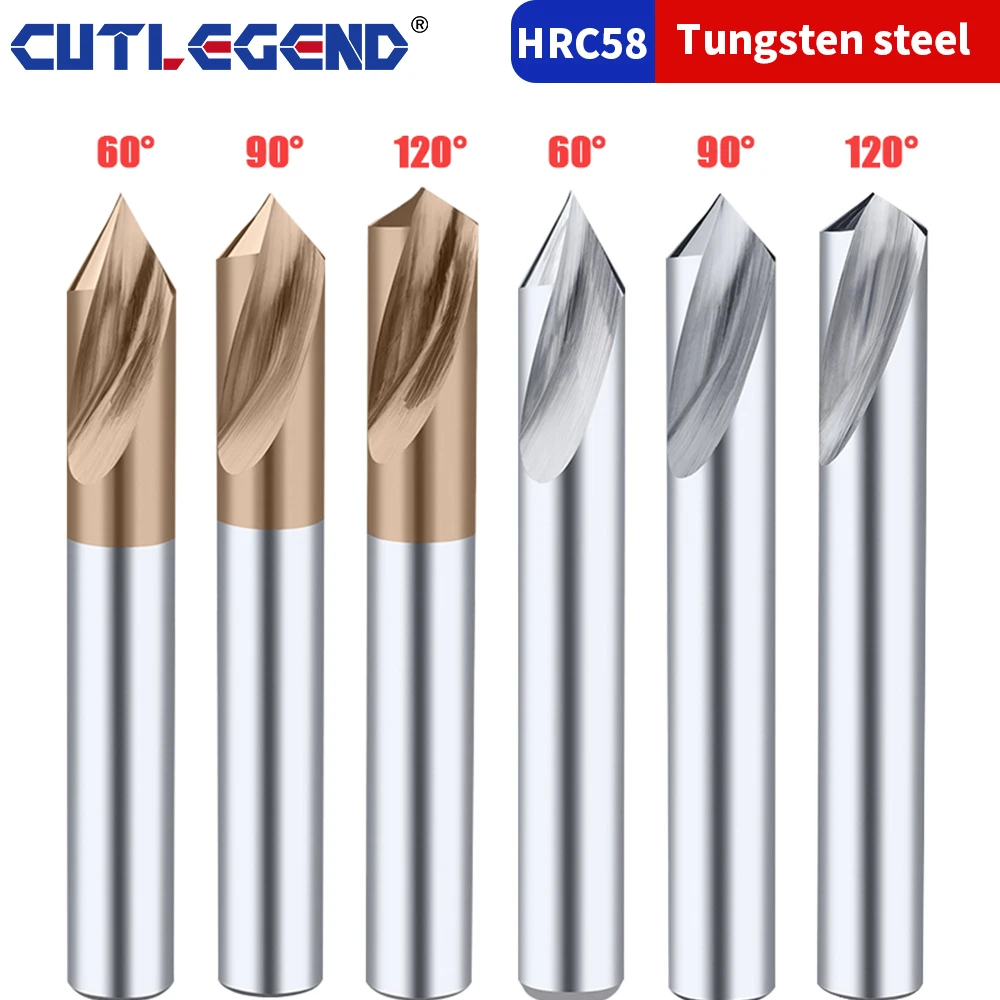 Broca De Ponto De Aço De Tungstênio, Ferramenta De Guia De Perfuração De Chanfre CNC, Broca Piloto Centrada Na Localização, 60 90 120 Graus, 60 Graus