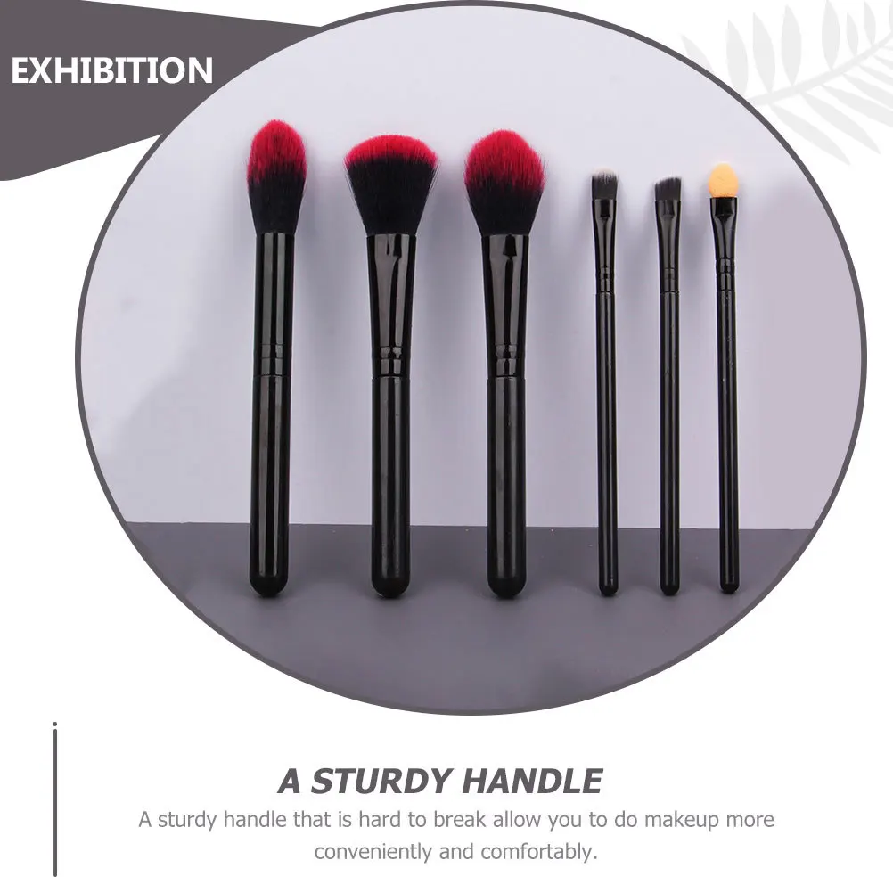 Set di pennelli per trucco da 6 pezzi Cosmetici professionali Setole morbide Manico durevole Strumenti di bellezza per il viso Portatili per ombretto per fondotinta